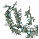Christmas Sage Silver Bauble Garland